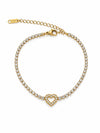 Full Zirconia Tennis Heart Bracelet