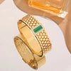 Green Gem Gold Gala Cuff