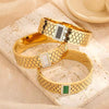 Green Gem Gold Gala Cuff