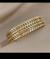 Double Leaf Cuff Bracelet - Vintage Hollow Design