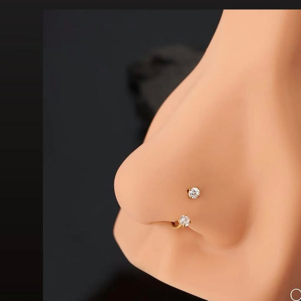 21 Karat Stainless Steel Nose Ring & Bali