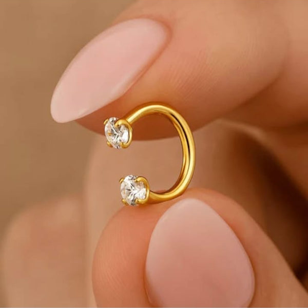 21 Karat Stainless Steel Nose Ring & Bali