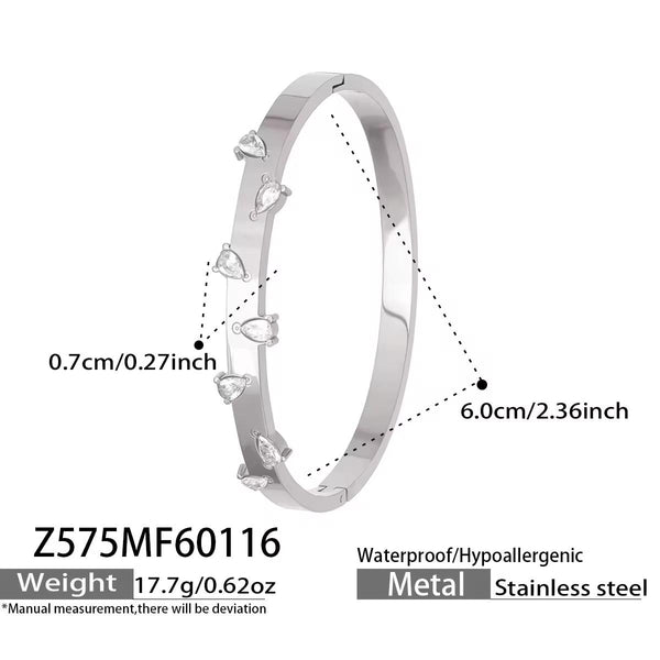 Heart Shape Asymmetrical Bangle