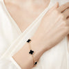 Classic Black Four Leaf Link Bracelet for Women Girls