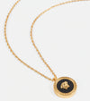 Trendy Black and Gold Tone Chain Pendant Necklace