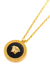 Trendy Black and Gold Tone Chain Pendant Necklace