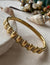 Ribbed Scale Crystal Anti-Tarnish 316L Stainless Steel Bangle