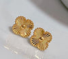 Stainless Steel Gold Color Mini Clover Stud Earrings
