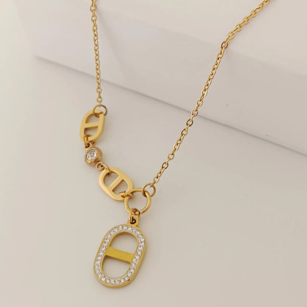 Zircon Buckle Necklace