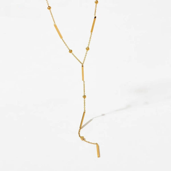 Aurora Lariat Necklace - Implant Grade Titanium Waterproof, Non Tarnish