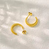 Screw Thread Hypoallergenic Hoop Earrings