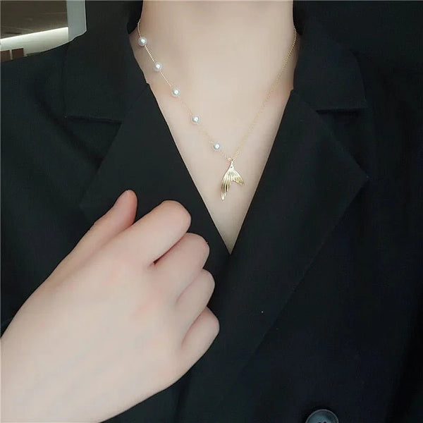 Mermaid Tail Pearl Necklace