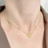 Hollow Bow Shape & Round Bead Necklace – Waterproof & Tarnish-Free