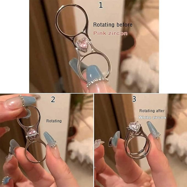 Magic Ring - Flipping Ring Adjustable Ring | Double Diamond Ring