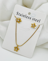 2 Pieces Floral Set | Waterproof, Gold Plated & Stainless Steel