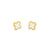 Trendy White and Gold Four Leaf Clover Stud Earring