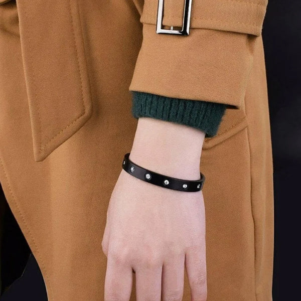 Stainless Steel Black Cartier Open Handcuff