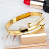 Water Proof Crystal Nail Design 18k Gold Plated Bangle