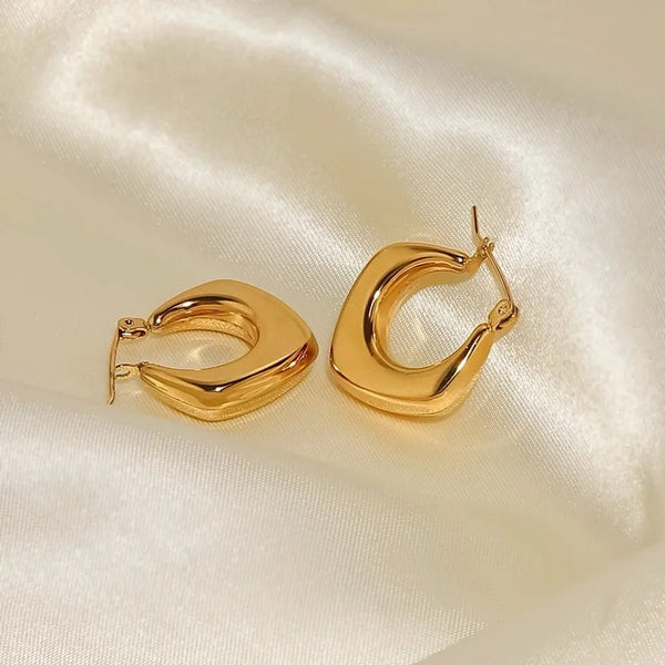 Premium Quality Traingular Hoops | Stainless Steel | Hoop Earrings