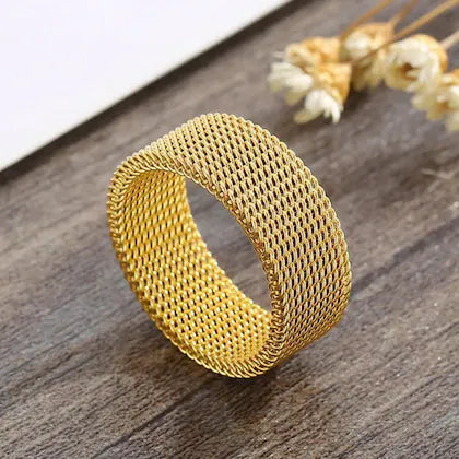 Stainless Steel Mesh Band Ring