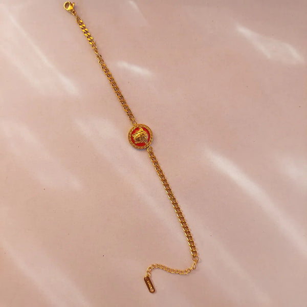 New Fashion Golden Chain Link Bracelet for Women, Girls Red