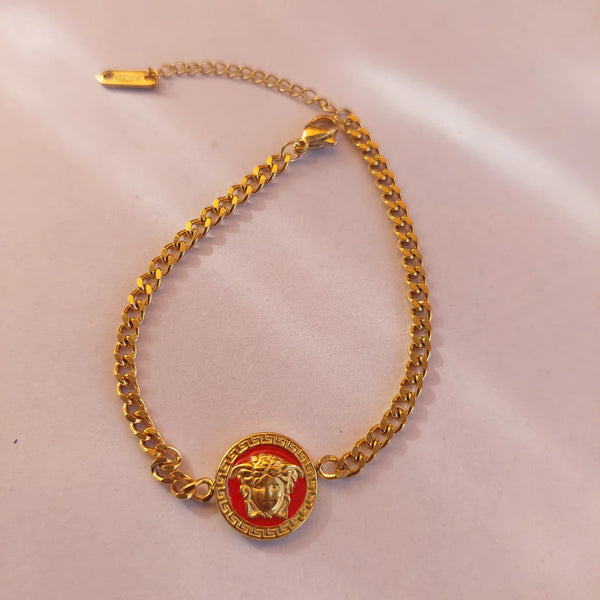 New Fashion Golden Chain Link Bracelet for Women, Girls Red