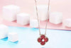 Red Clover Double Sided Pendant Necklace Stainless Steel