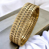 Double Leaf Cuff Bracelet - Vintage Hollow Design
