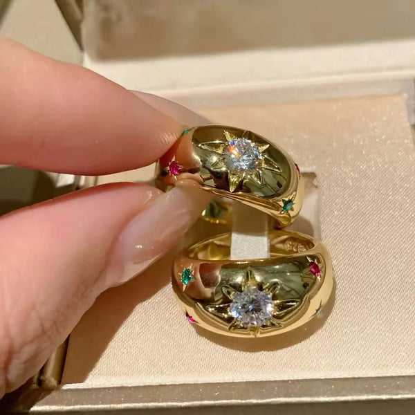 Luna Star Zircon Ring