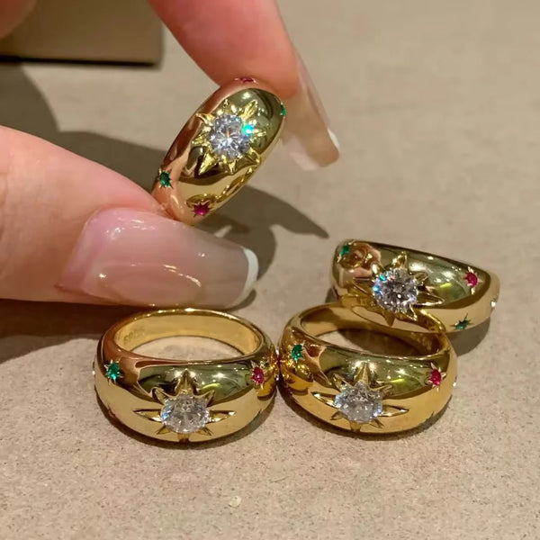 Luna Star Zircon Ring