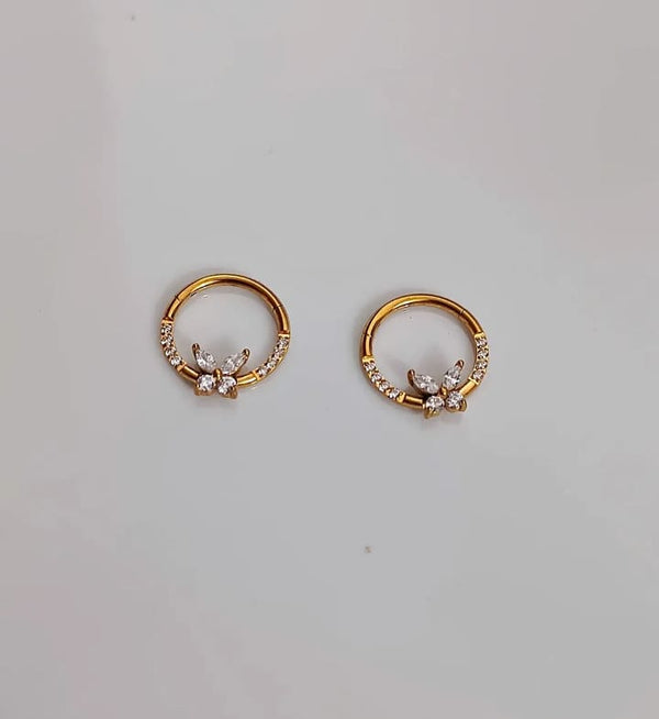 Butterfly Hoop and Nose Ring 8mm