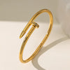 Water Proof Brand Inspired Nail Bangle -Stainless Steel & Gold Plated