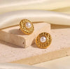 18k Gold Exquisite Vintage Pearl Stud Earrings