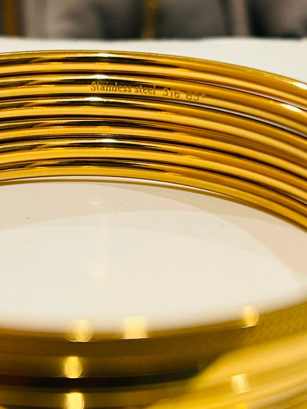 21 karat gold plated stainless bangles