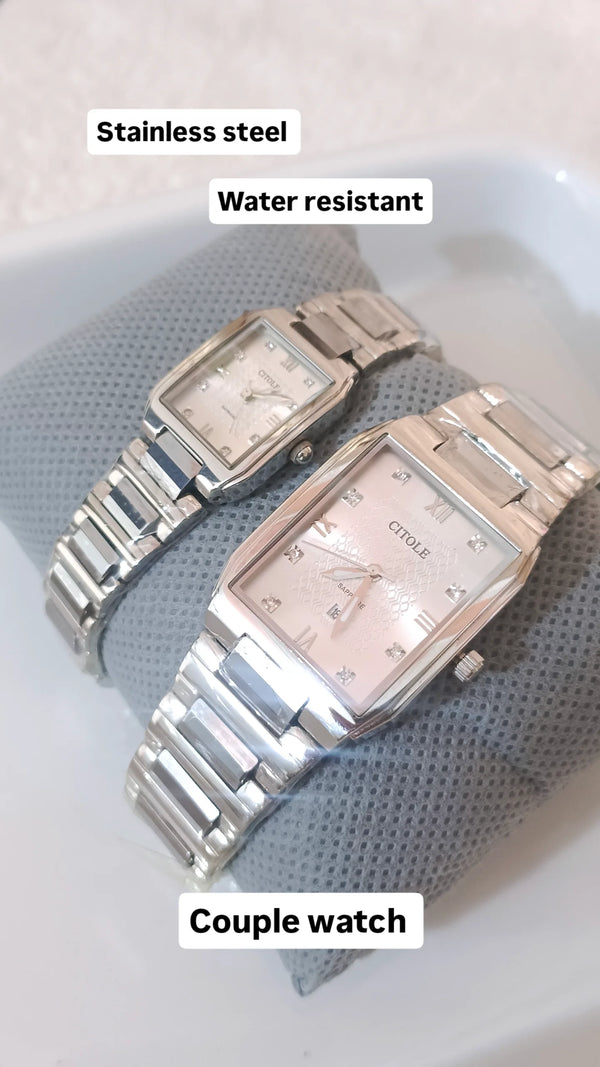 CITOLE Sapphire Silver Couple Watch