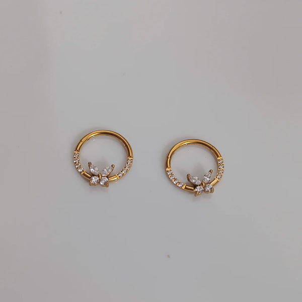 21 Karat Gold Plated Stainless Steel Hoop Bali And Nose Ring 8mm