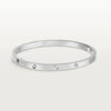 Stainless Steel Silver Crystal Bangle Open Cuff for Women/Love Cartier