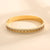 Water Proof Hollow-out Wall pattern Stainless Steel 18K Gold Plated Bangle