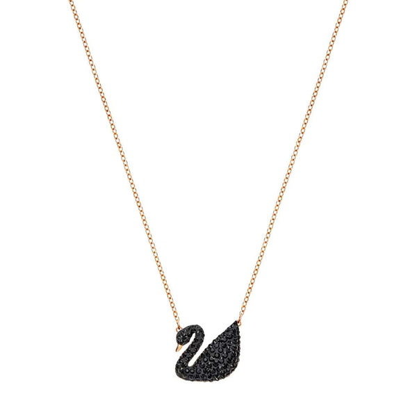 Gold Chain With Beautiful Black Swan Pendant For Girls Trendy Locket Necklace For Women
