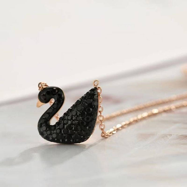 Beautiful Black Swan Stainless Steel Pendant For Girls Trendy Locket Necklace For Women