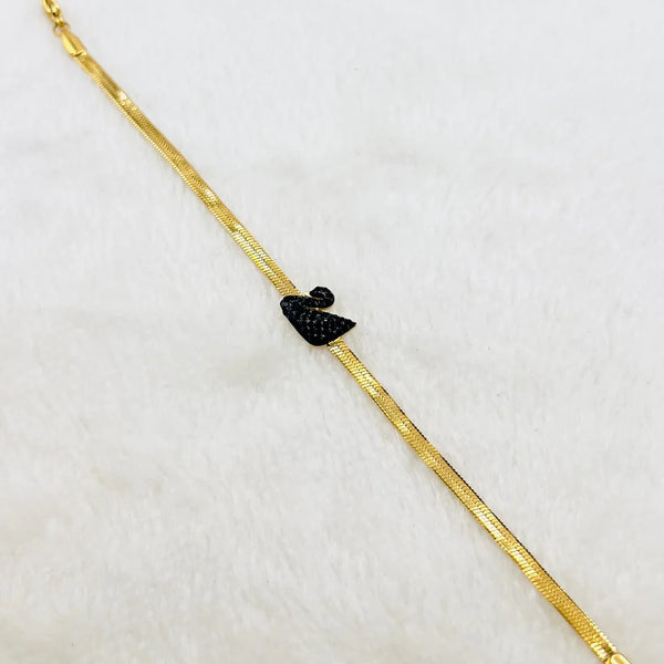 Imported Black Swan Golden Snake Chain Bracelet