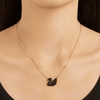 Beautiful Black Swan Stainless Steel Pendant For Girls Trendy Locket Necklace For Women