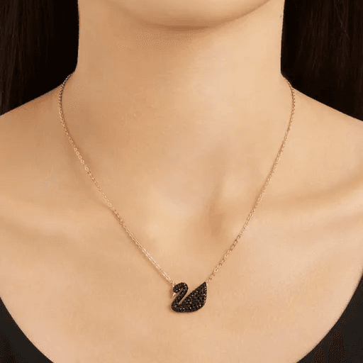 Beautiful Black Swan Stainless Steel Pendant For Girls Trendy Locket Necklace For Women