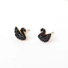 Swan Studs Cubic Zirconia Metal Stud Earring