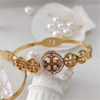 Dazzling Tory Burch Delicate Crystal Logo Bangle