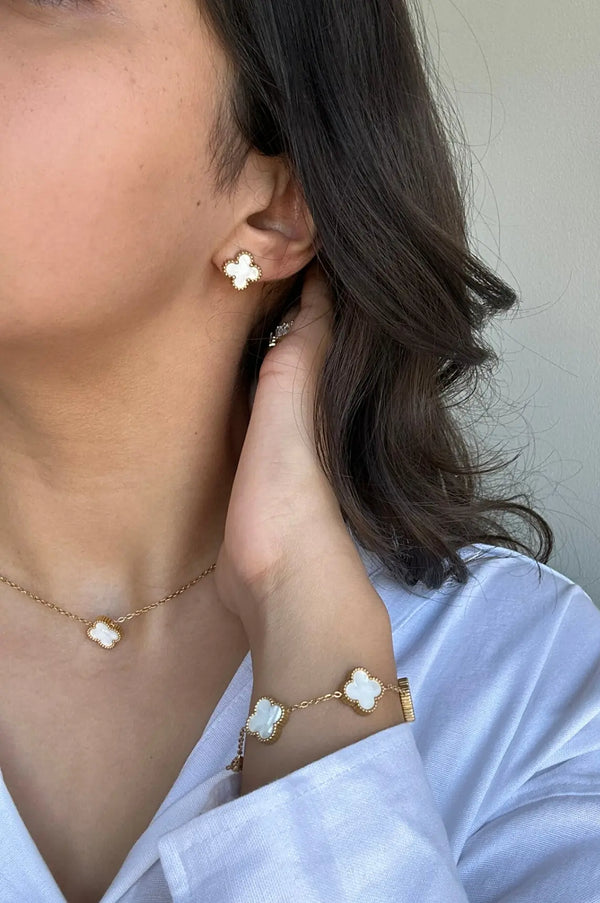 Luxe White Double Sided Clover Set 3Pcs