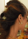 Square shape gold plated zircon Hoop earrings | Water Proof