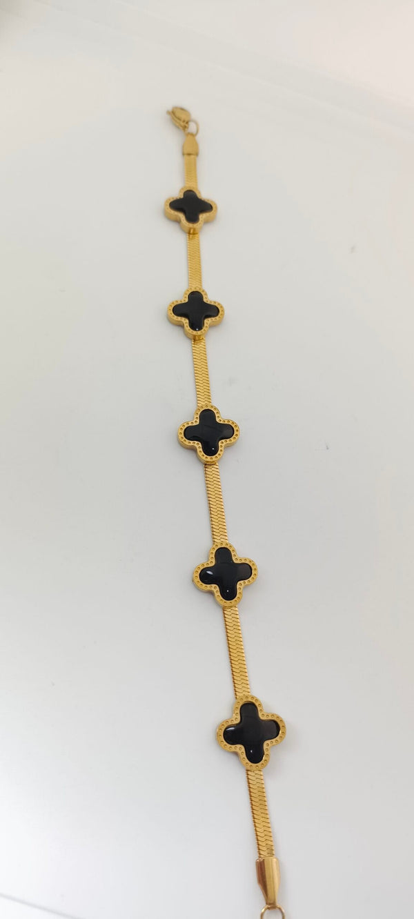 New Stainless Steel 18kgold 4 Leaf Clover Bracelet