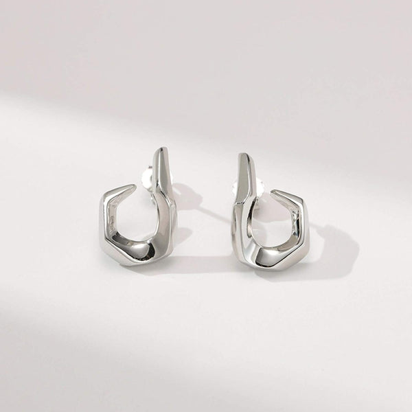 Irregular Stainless Steel Silver Earrings | Water Proof