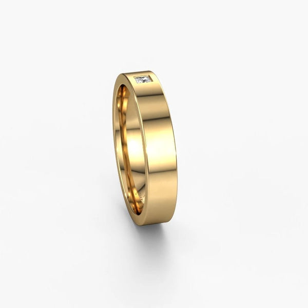 Stainless Steel Single Stone Princess Ring| Water Proof